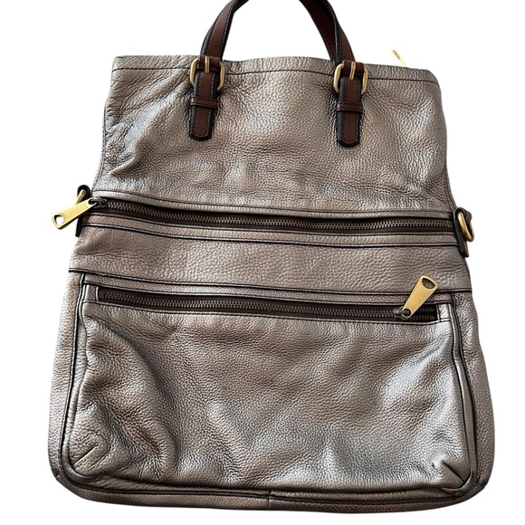 Fossil Explorer Messenger Tote Pewter Metallic - Picture 3 of 11